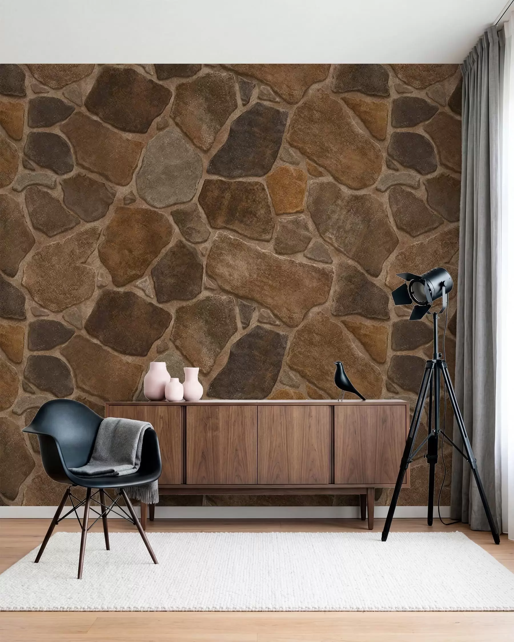 murales de pared Motivo de piedra natural en tonos cálidos w05691