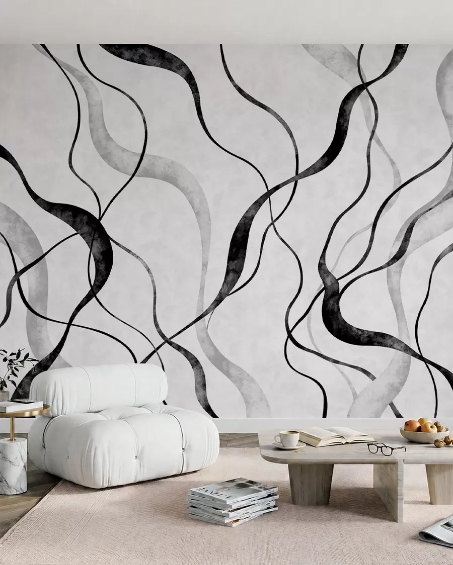 murales de pared Cintas color carbón w05699