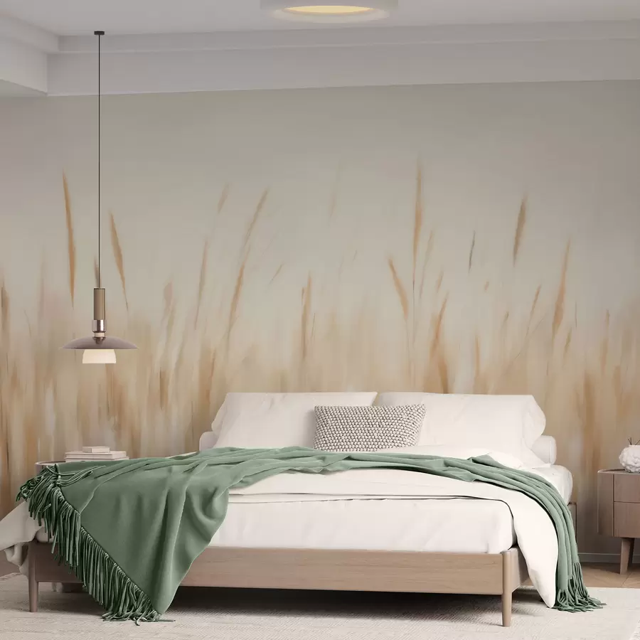 murales de pared Cuadro abstracto que imita la hierba seca w05503
