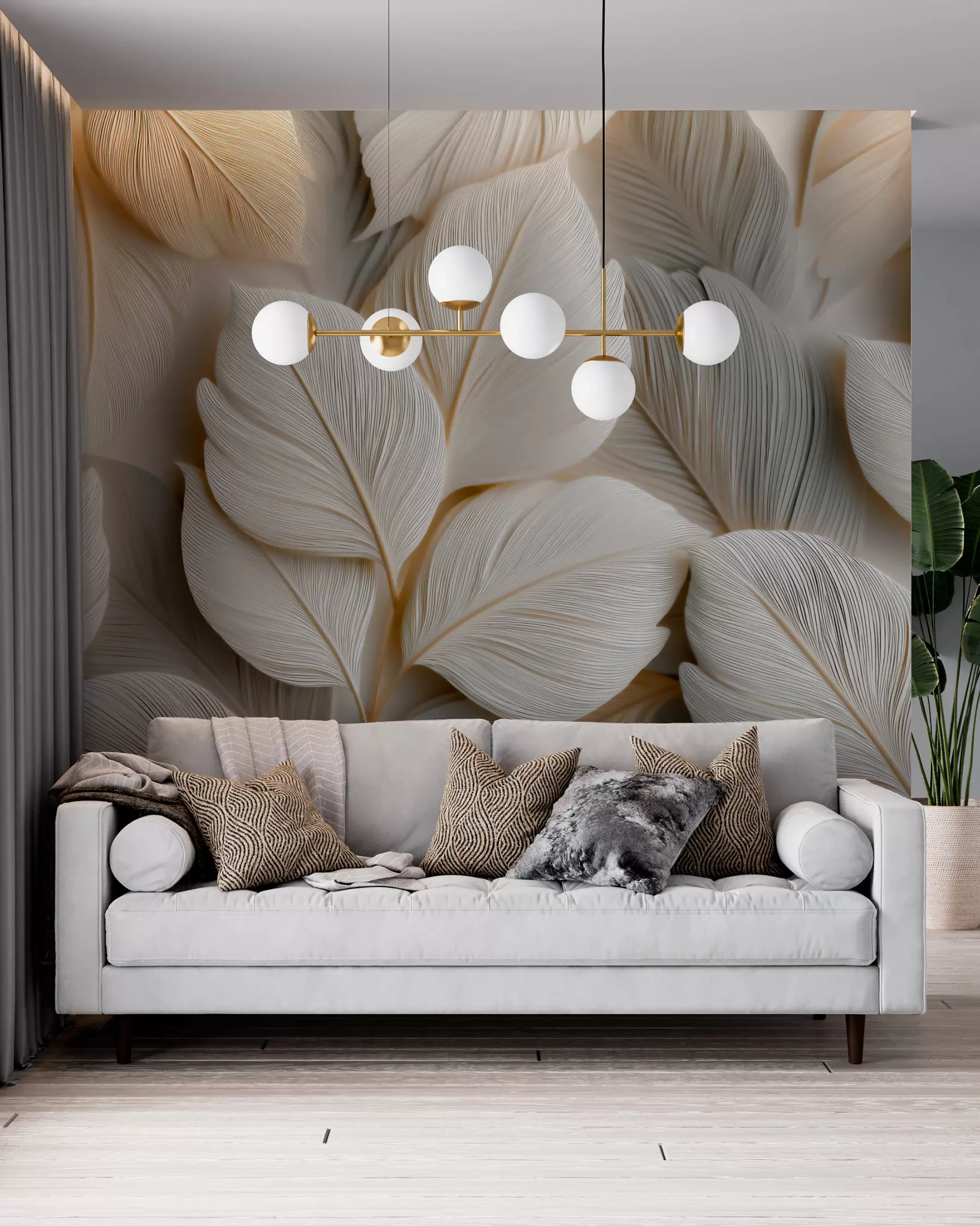 murales de pared Hojas puntiagudas w05747
