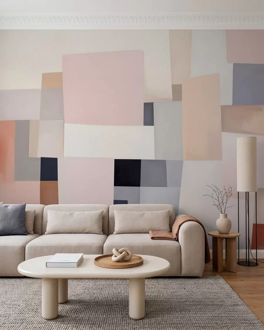 murales de pared Geometría en tonos pastel w05785