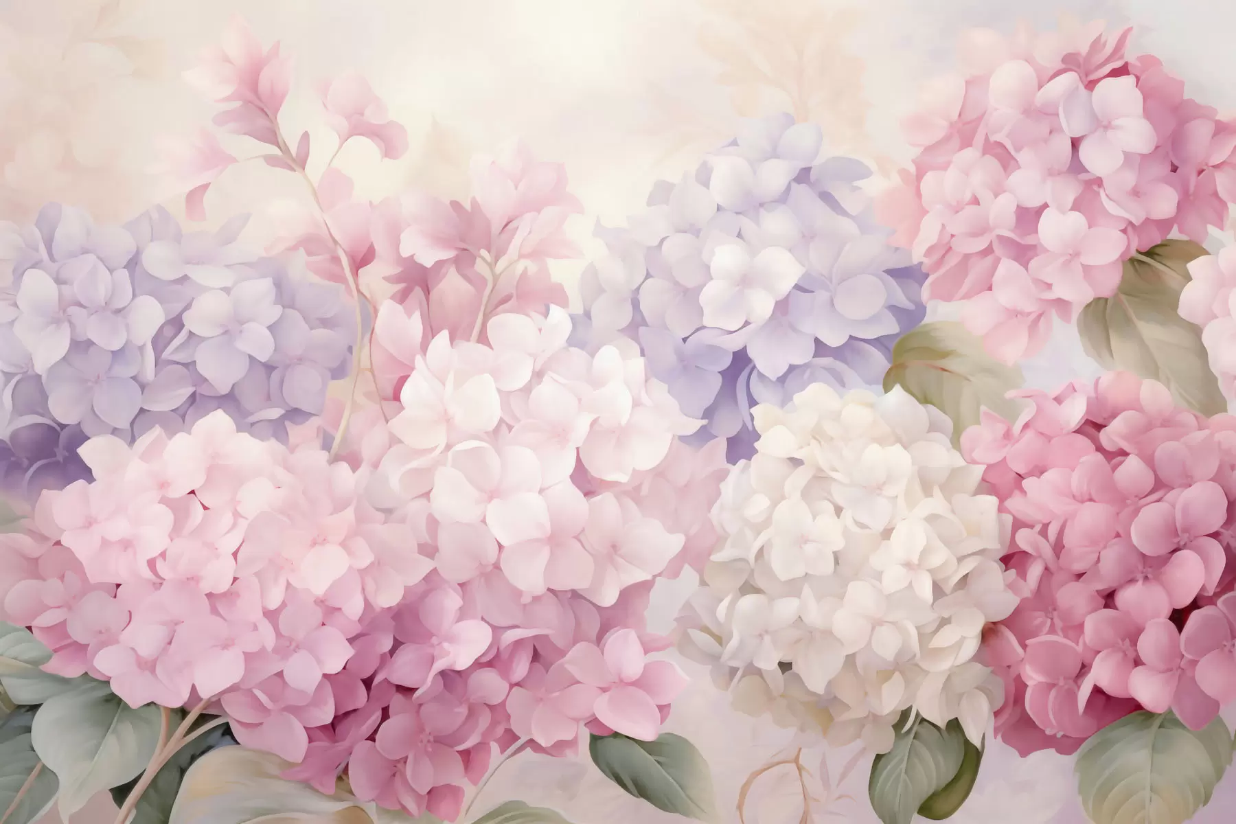 murales de pared Flores de hortensia w05796