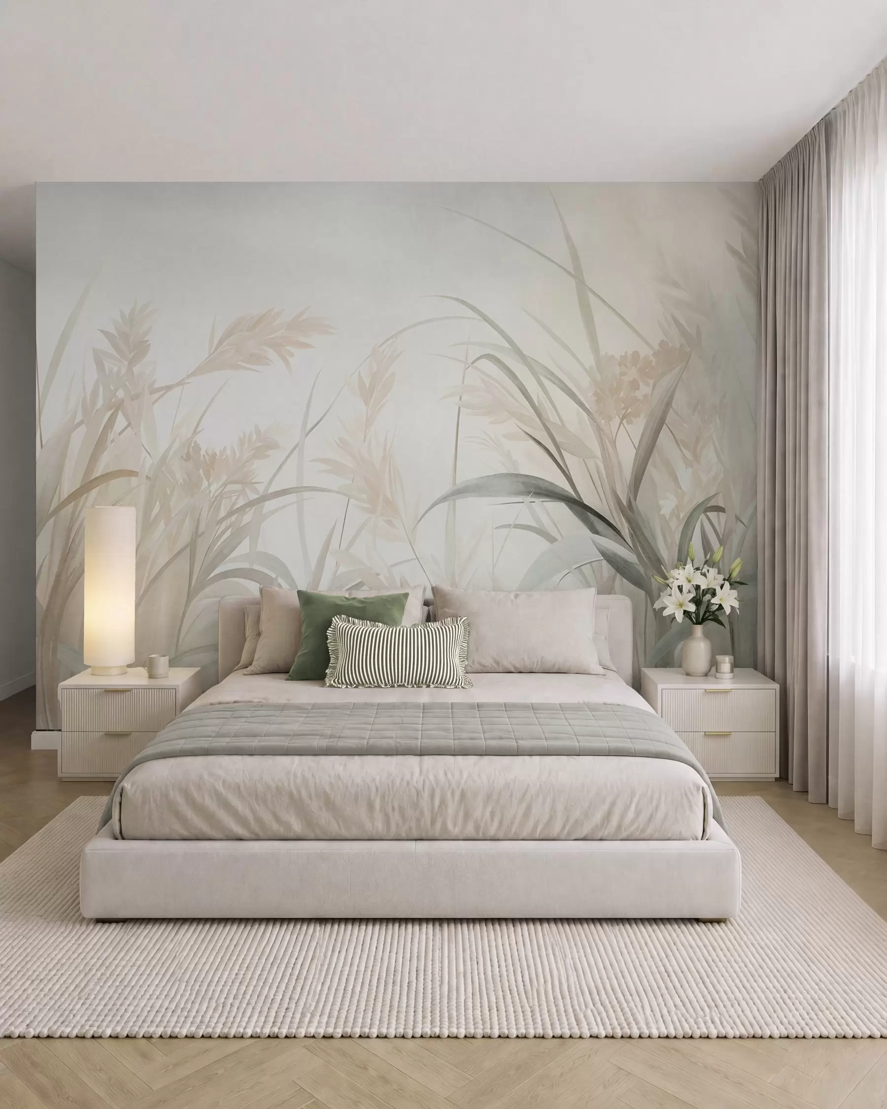 murales de pared Pradera verde salvia w09981