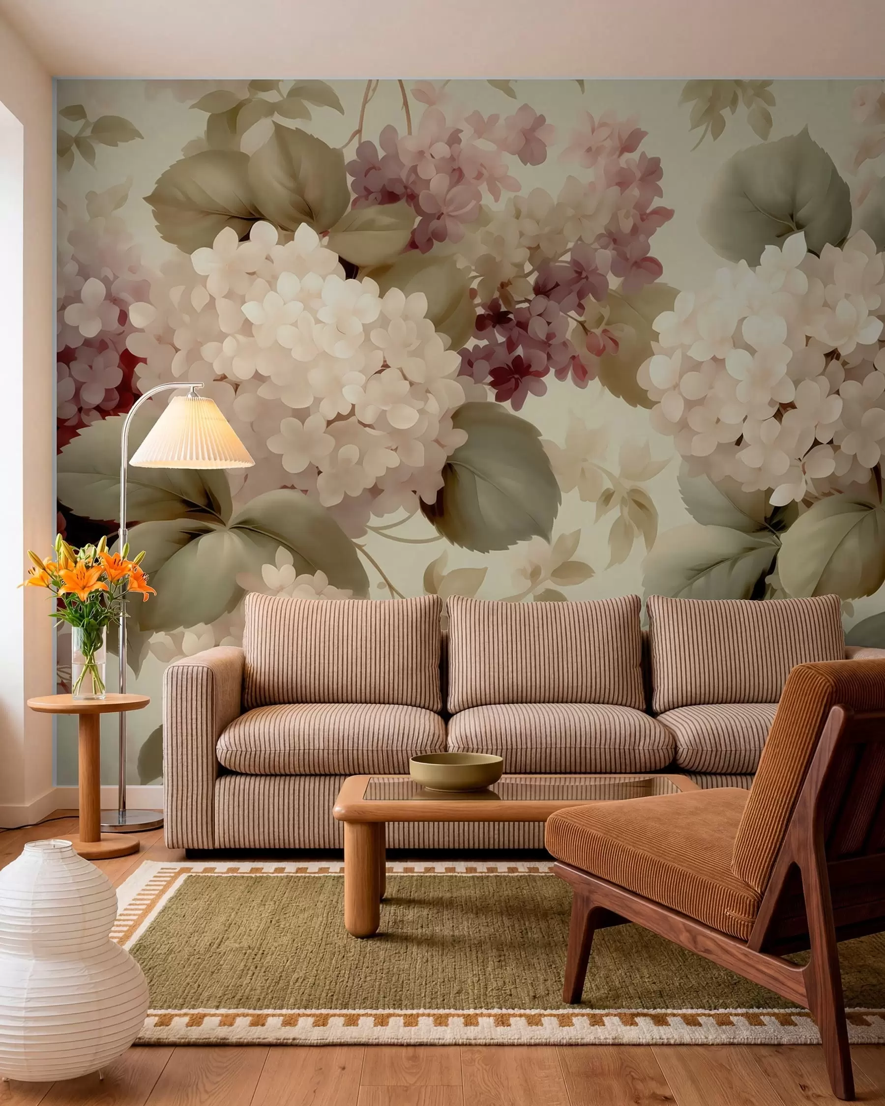 murales de pared Flores de hortensia w05436