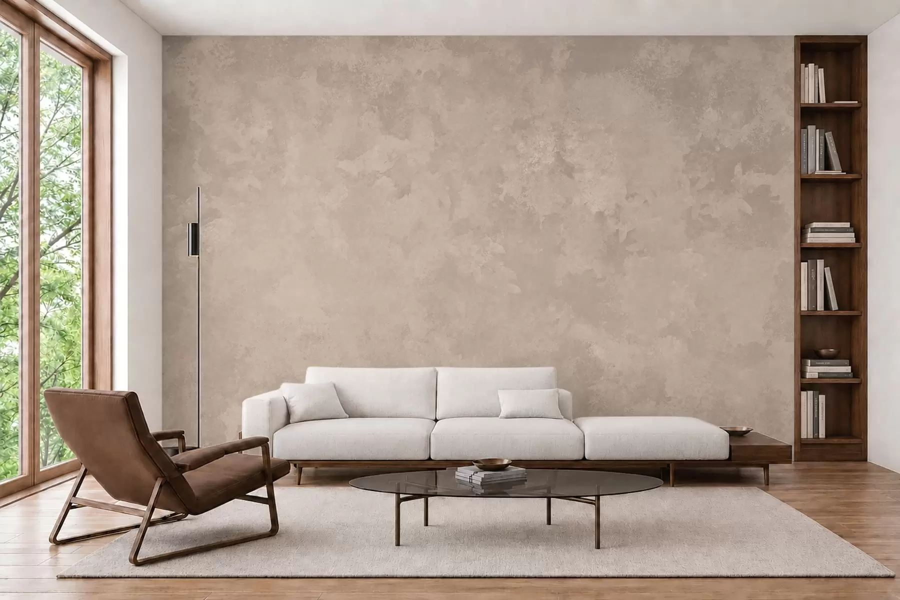 murales de pared Textura en un tono beige almendra cálido con suaves transiciones tonales naturales w05814