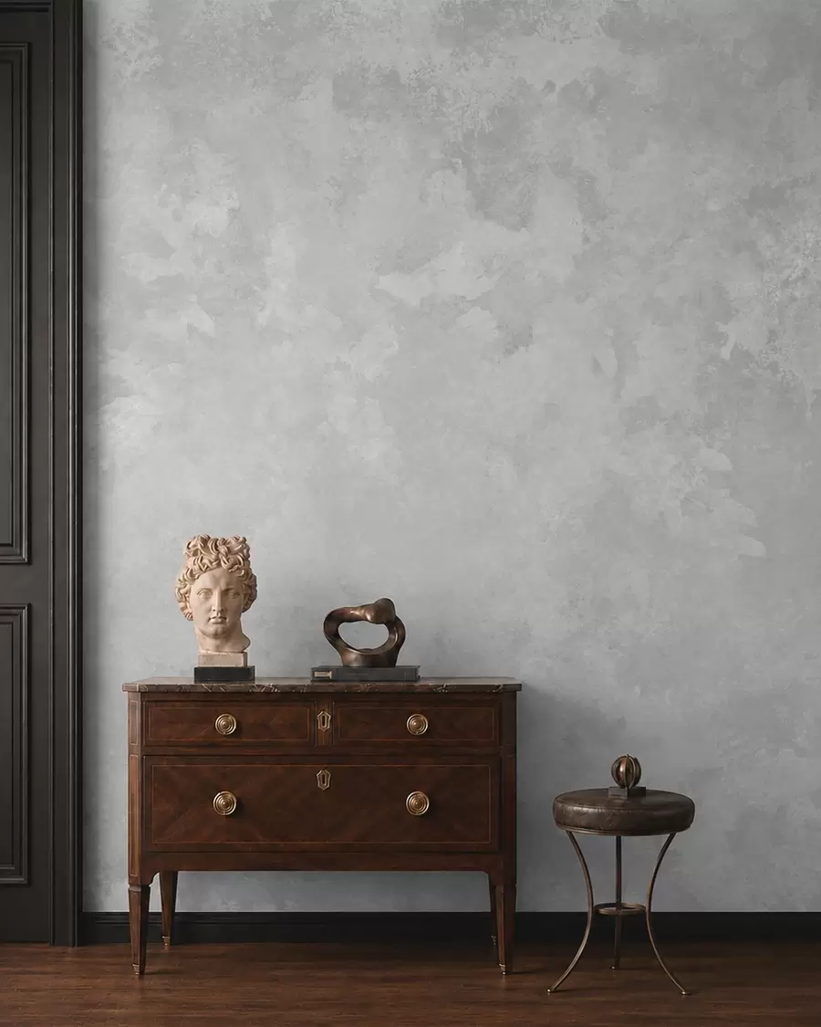 murales de pared Textura en gris perla claro con suaves transiciones tonales difuminadas w05814v1