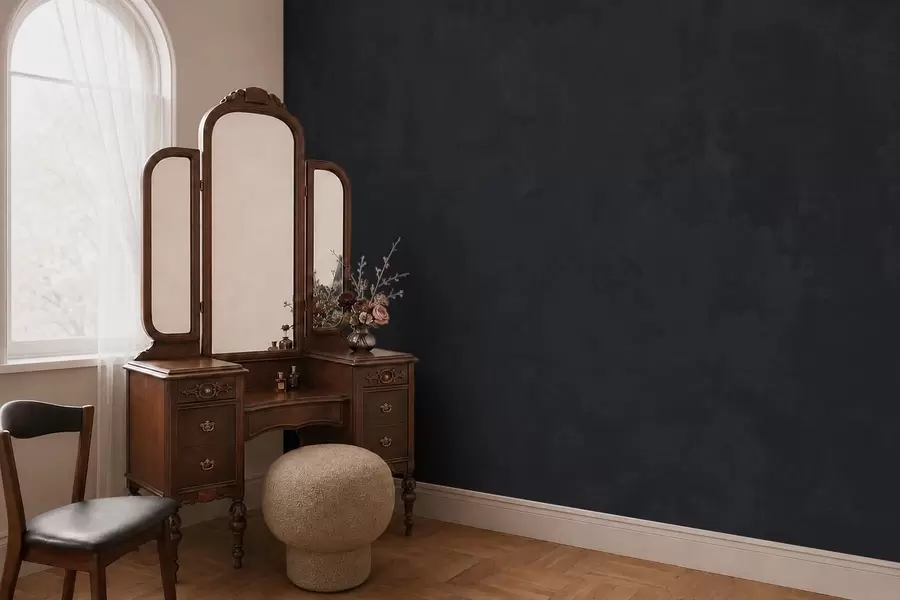 murales de pared Tono grafito oscuro con textura suave y transiciones tonales difuminadas w05814v5