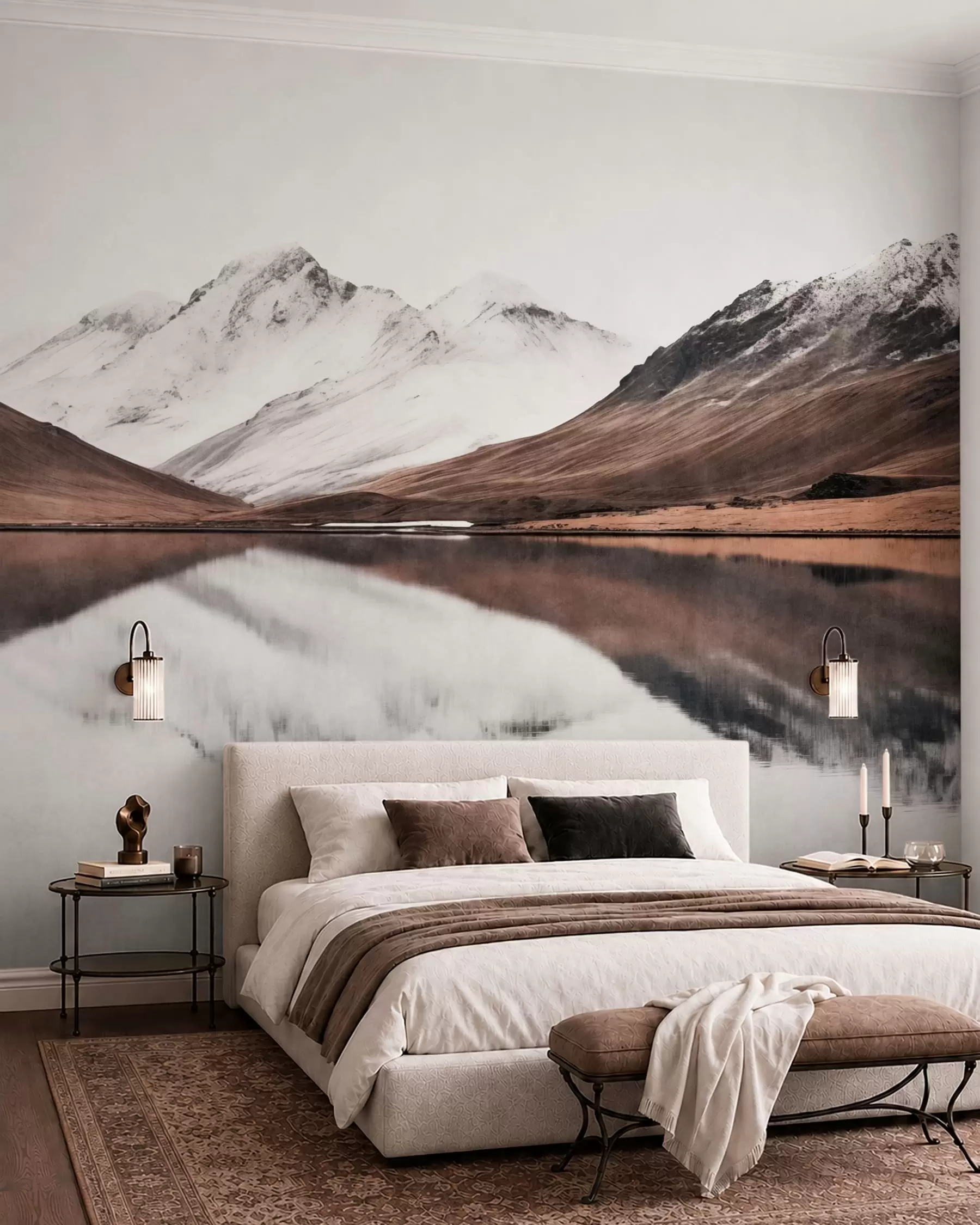 murales de pared Espejo de montañas w05816