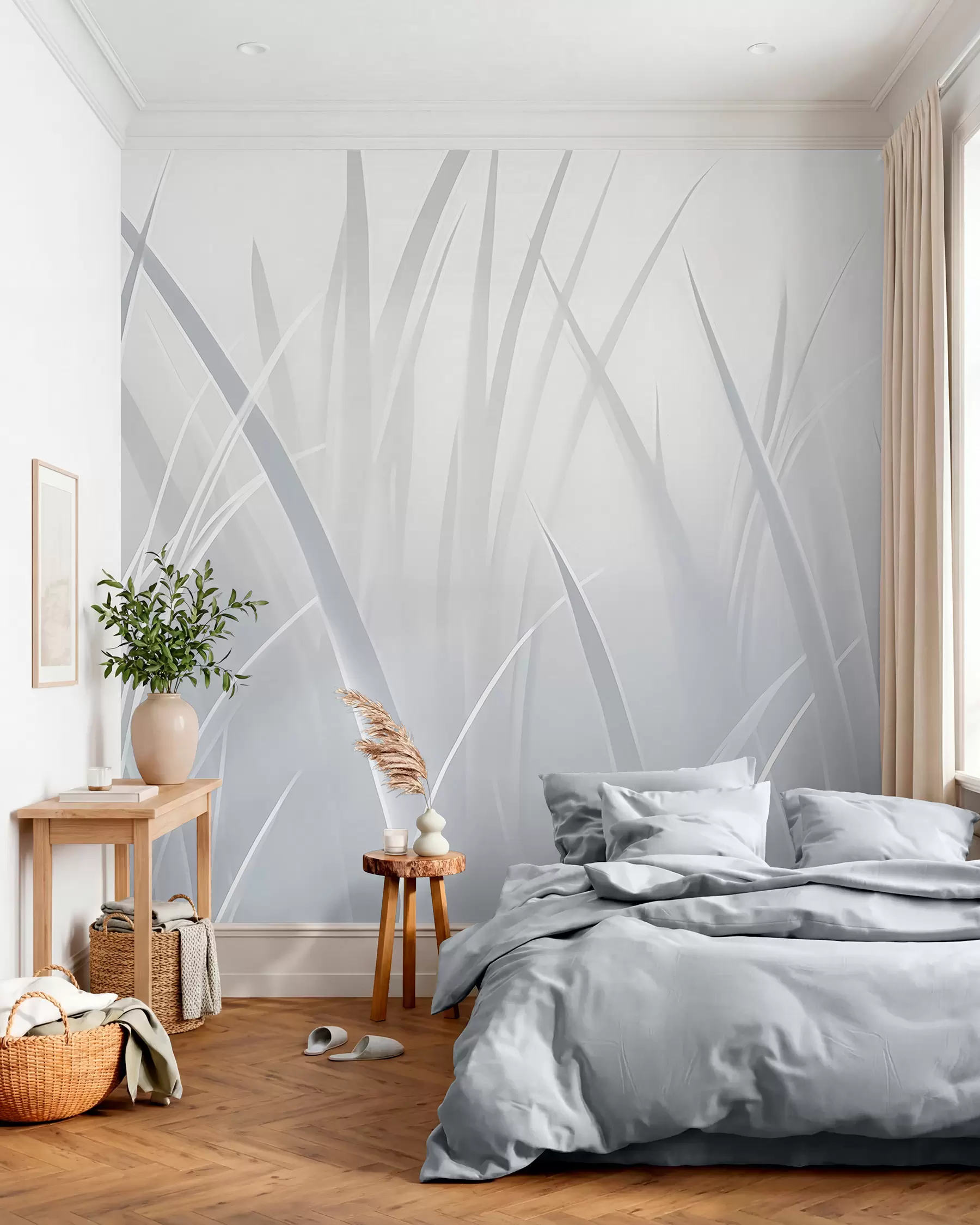 murales de pared Hierba, hojas afiladas w05836