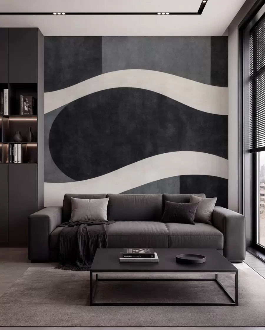 murales de pared Olas color grafito w05854