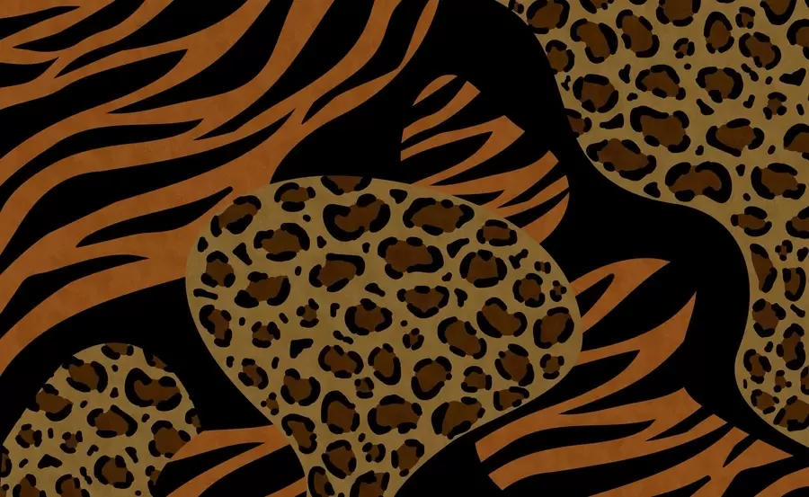 murales de pared Estampados de leopardo y tigre inspirados en animales salvajes w05759