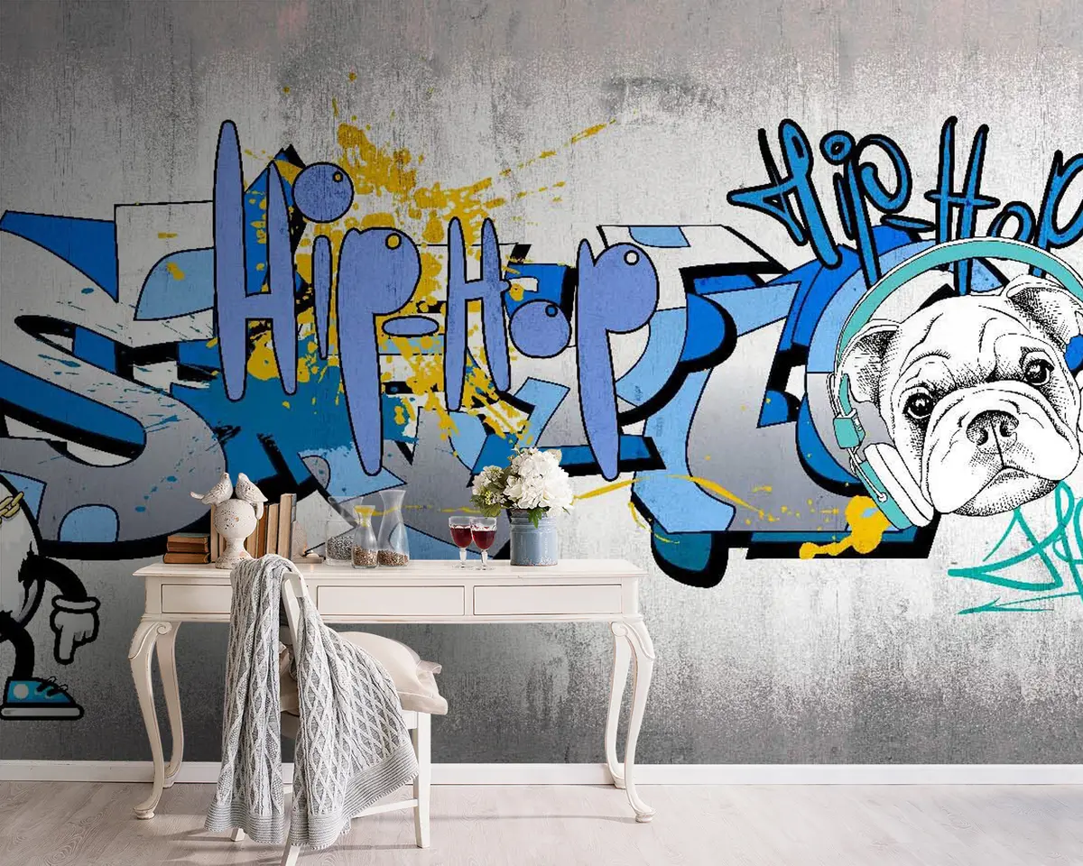 murales de pared Azul, azul y arte u35405