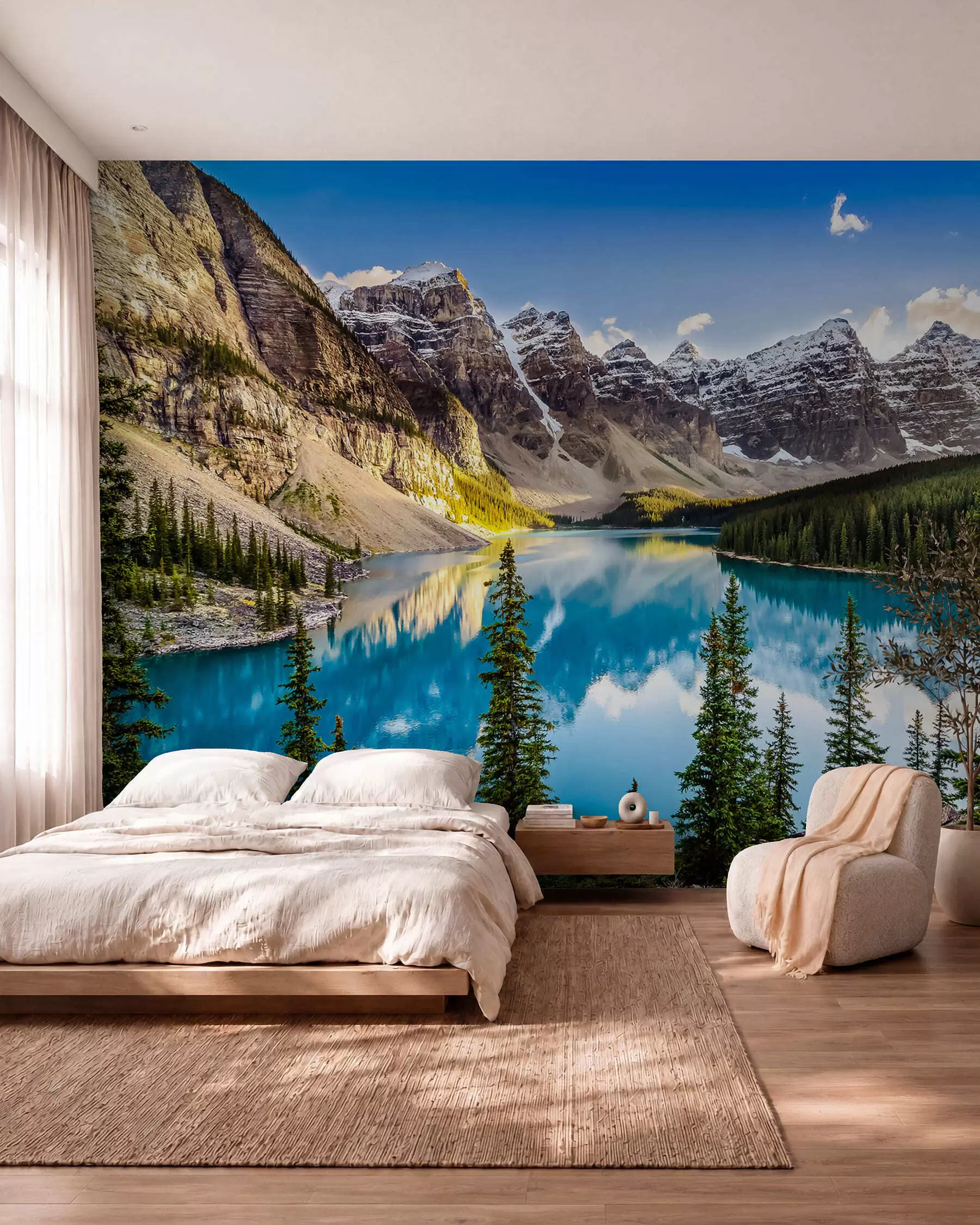murales de pared Espejo turquesa entre montañas u58602