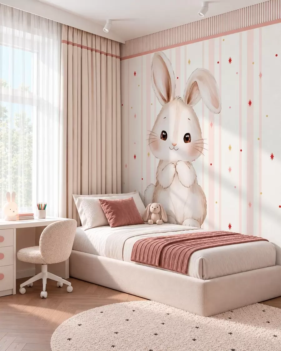 murales de pared Conejito bajo las estrellas w05920