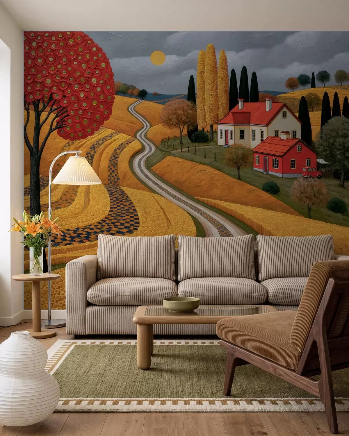murales de pared Pueblo en otoño w10049