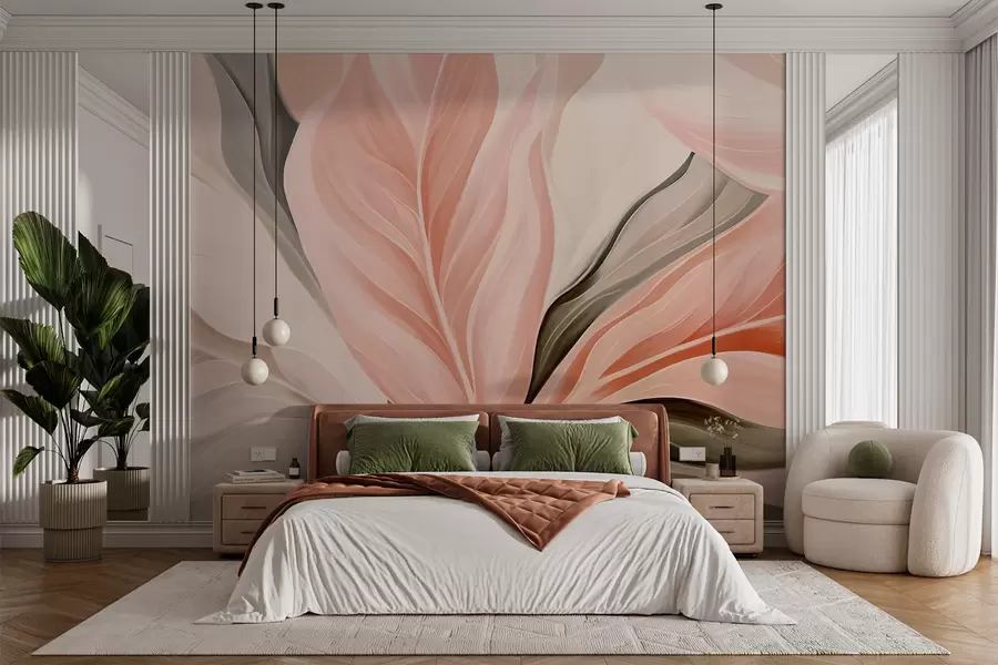 murales de pared Hojas abstractas y definidas w05915