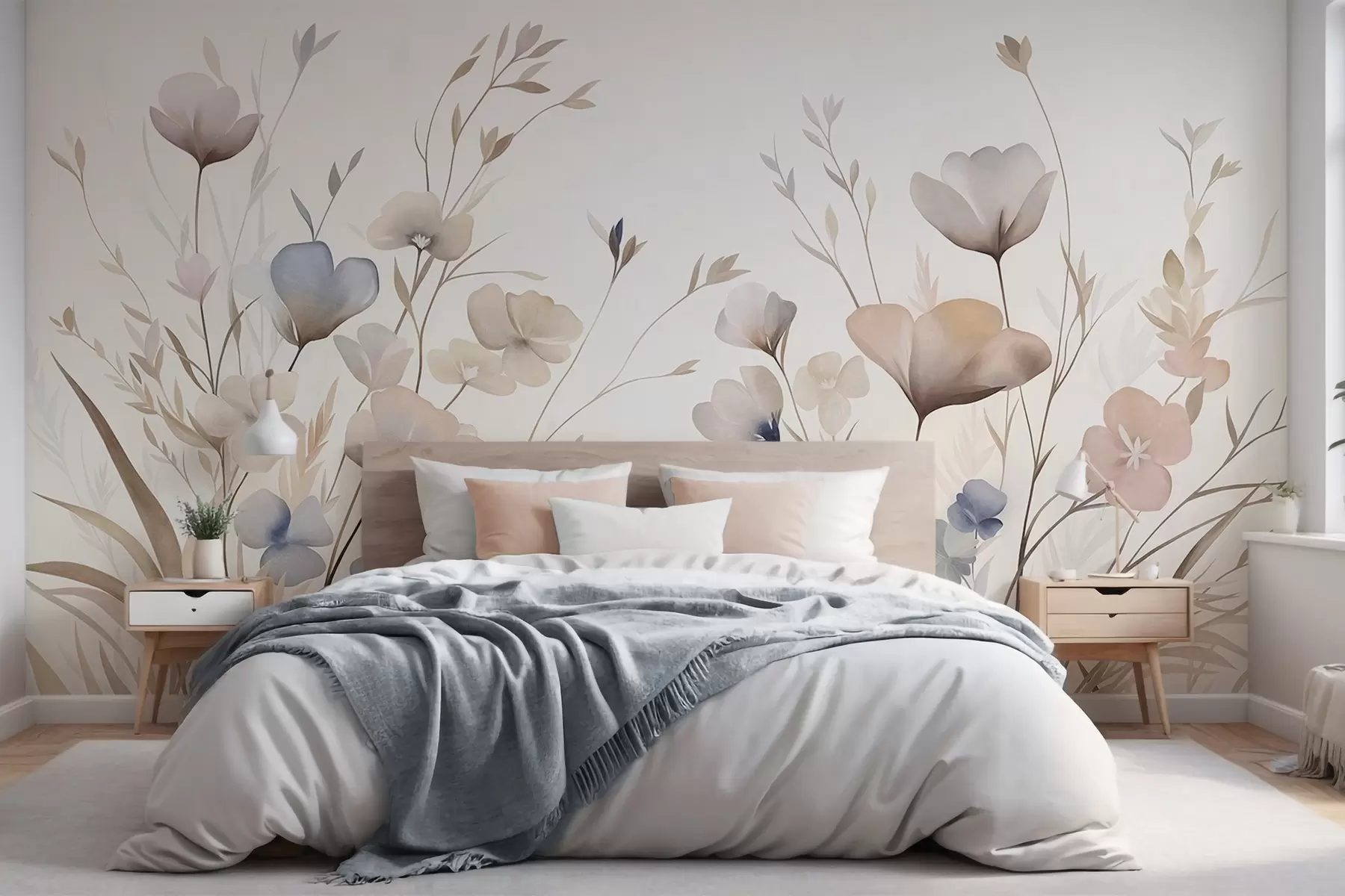 murales de pared Flores silvestres pastel w10065