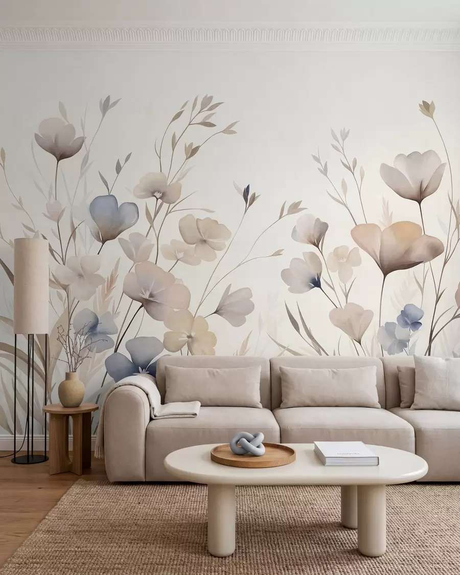 murales de pared Flores silvestres pastel w10065
