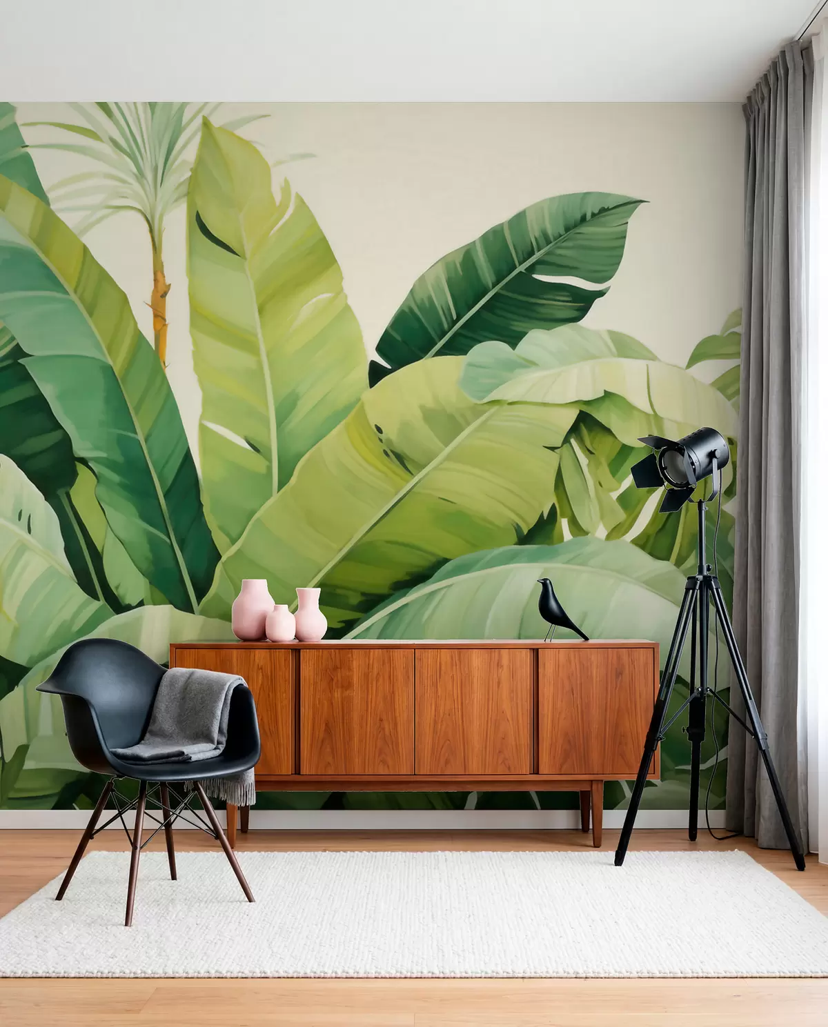 murales de pared Hojas de banano en verde w05975