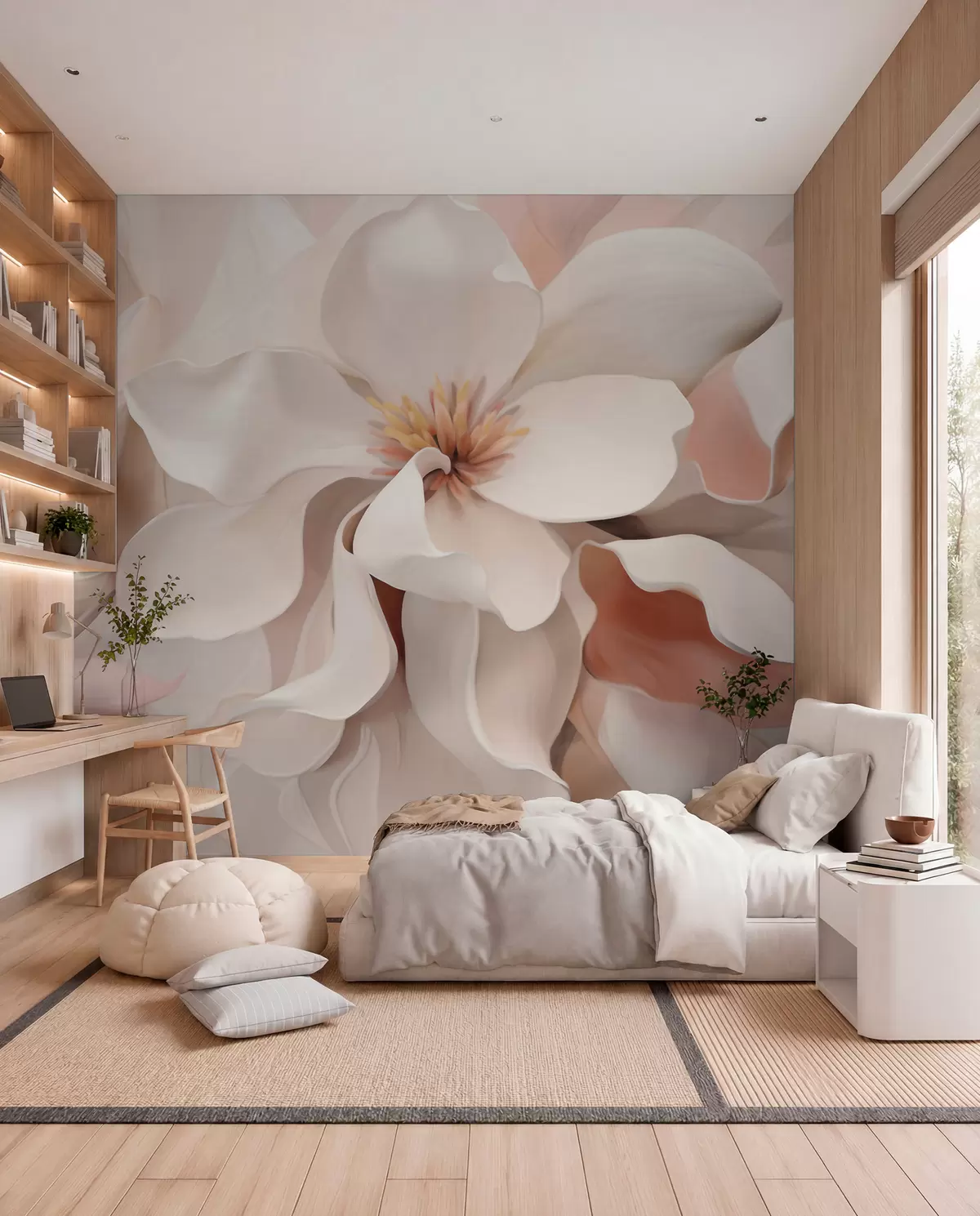 murales de pared Pétalos color durazno w05985