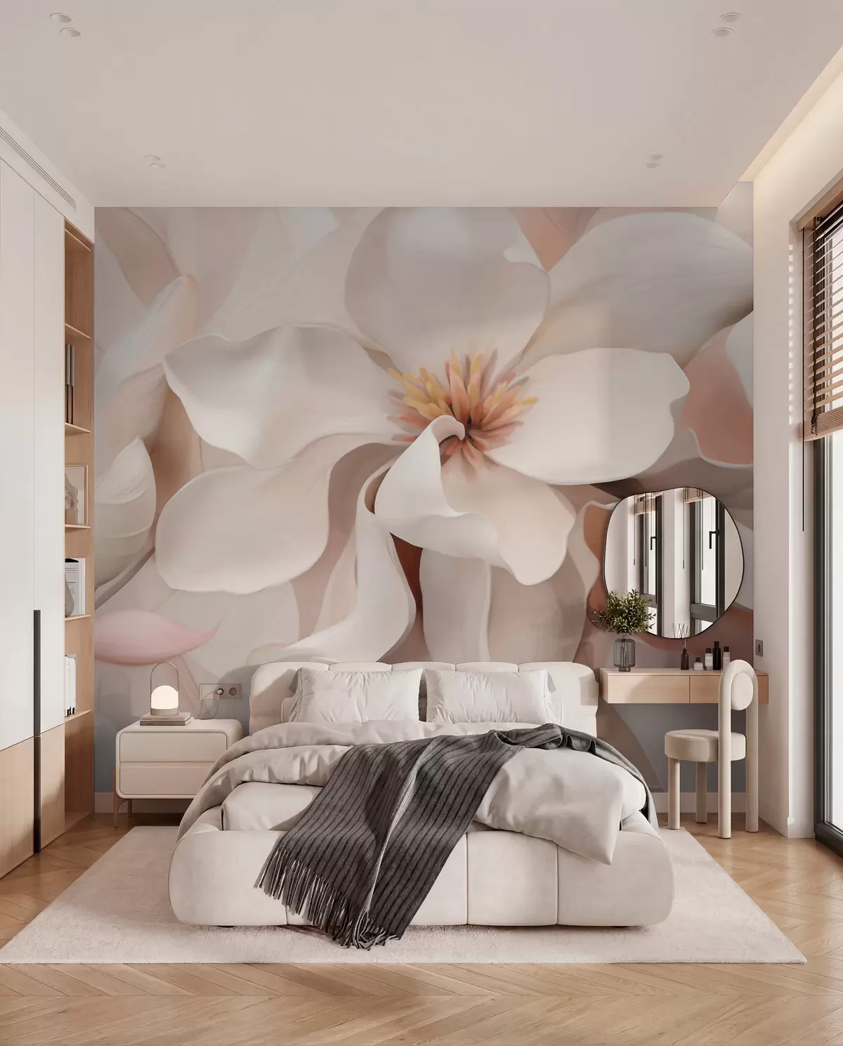 murales de pared Pétalos color durazno w05985
