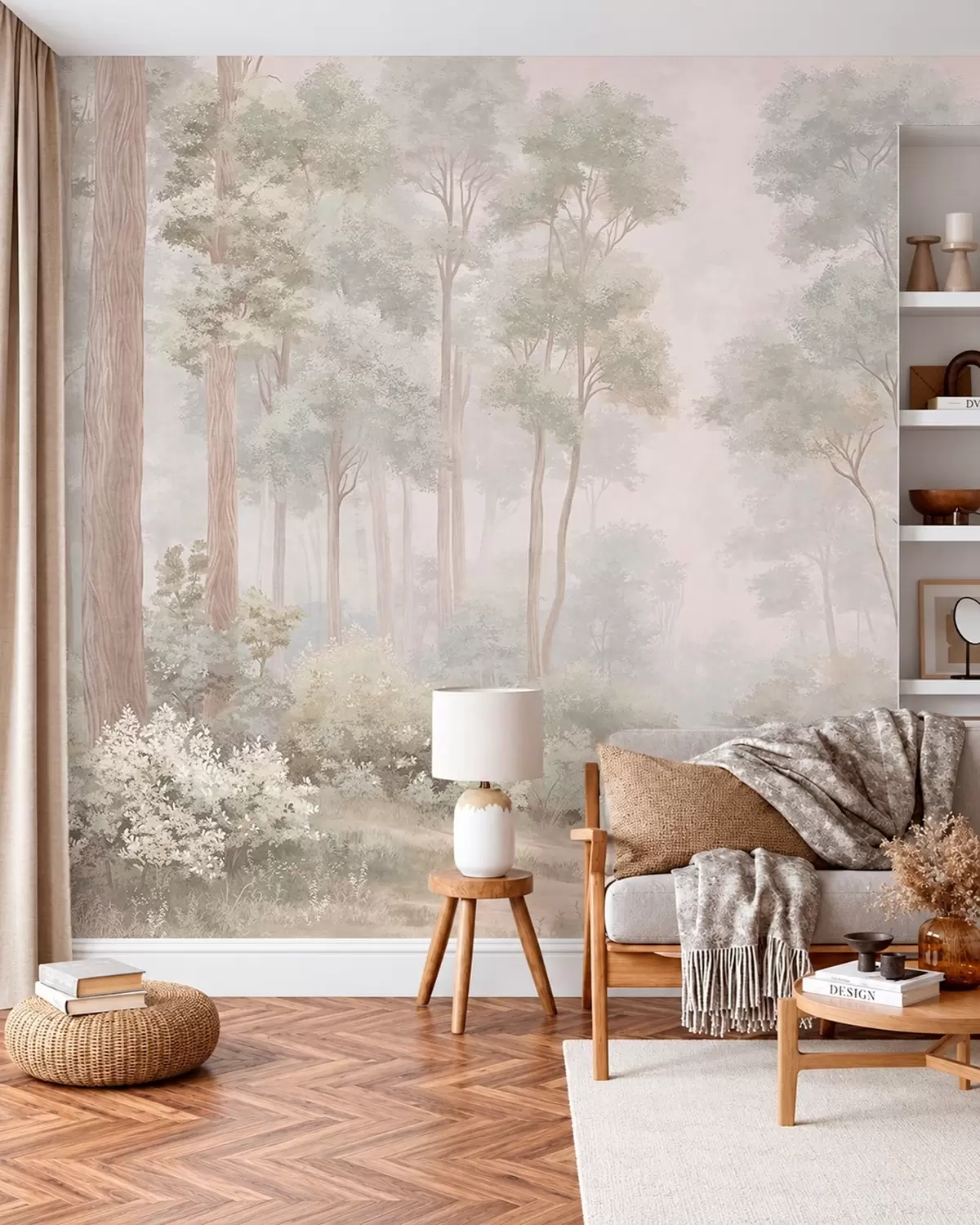 murales de pared Sendero del bosque en pastel w05889