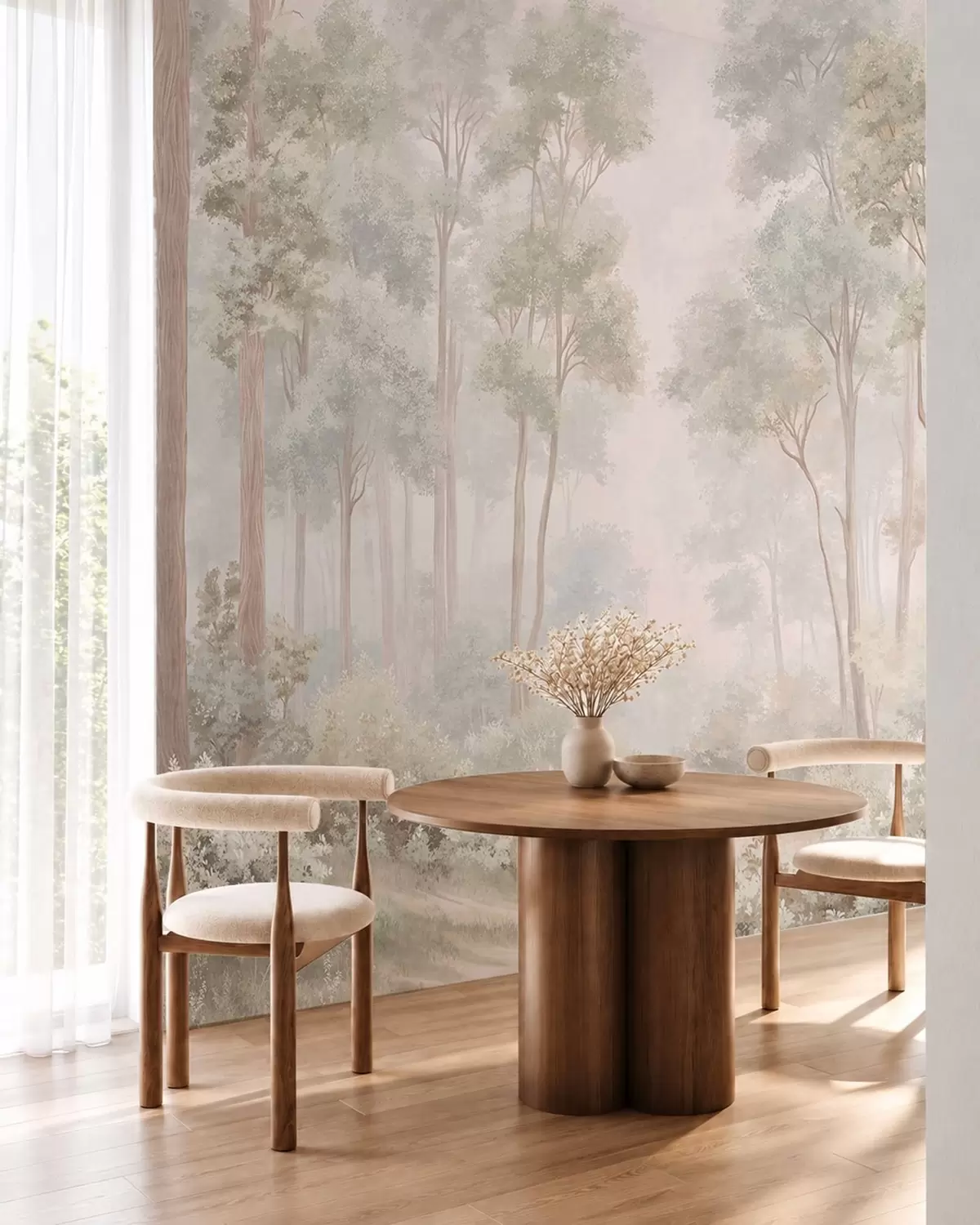 murales de pared Sendero del bosque en pastel w05889