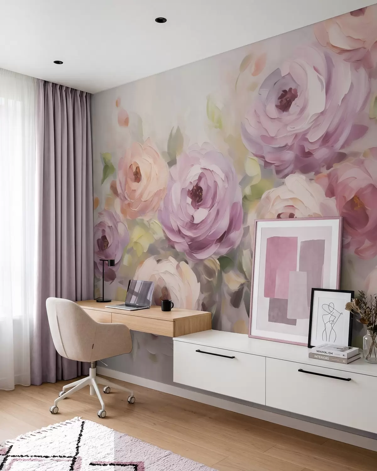 murales de pared Rosas abstractas, imitación de un cuadro w05996