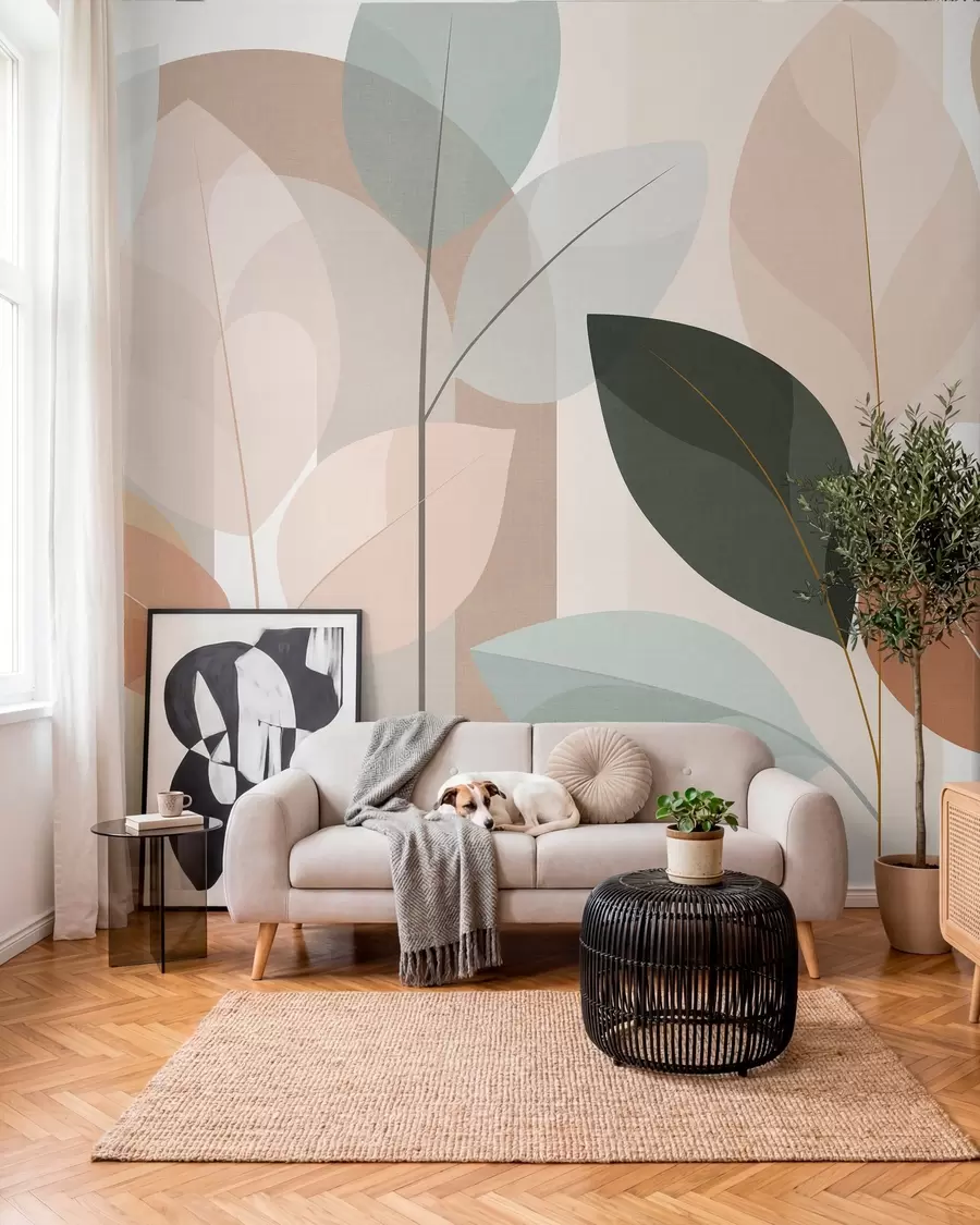 murales de pared La calidez de las hojas w05986