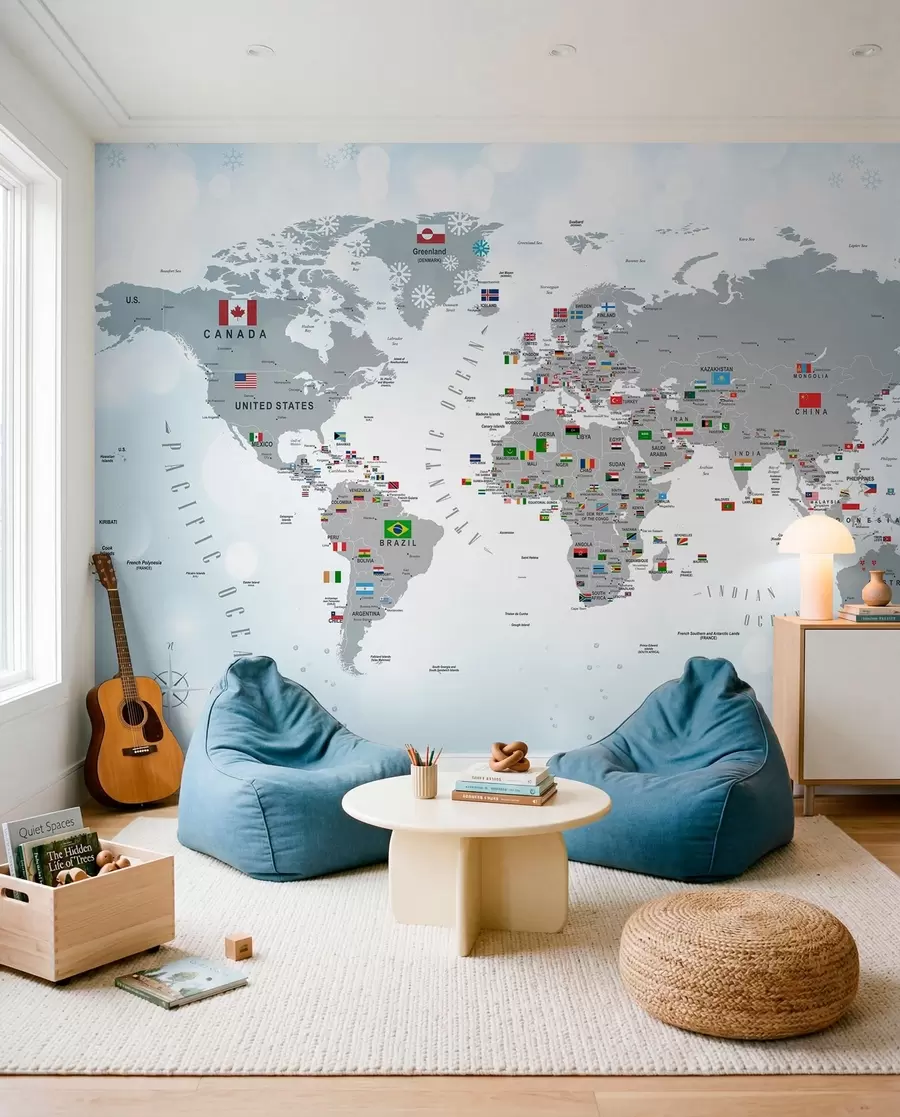 murales de pared Atlas de banderas del mundo u72599