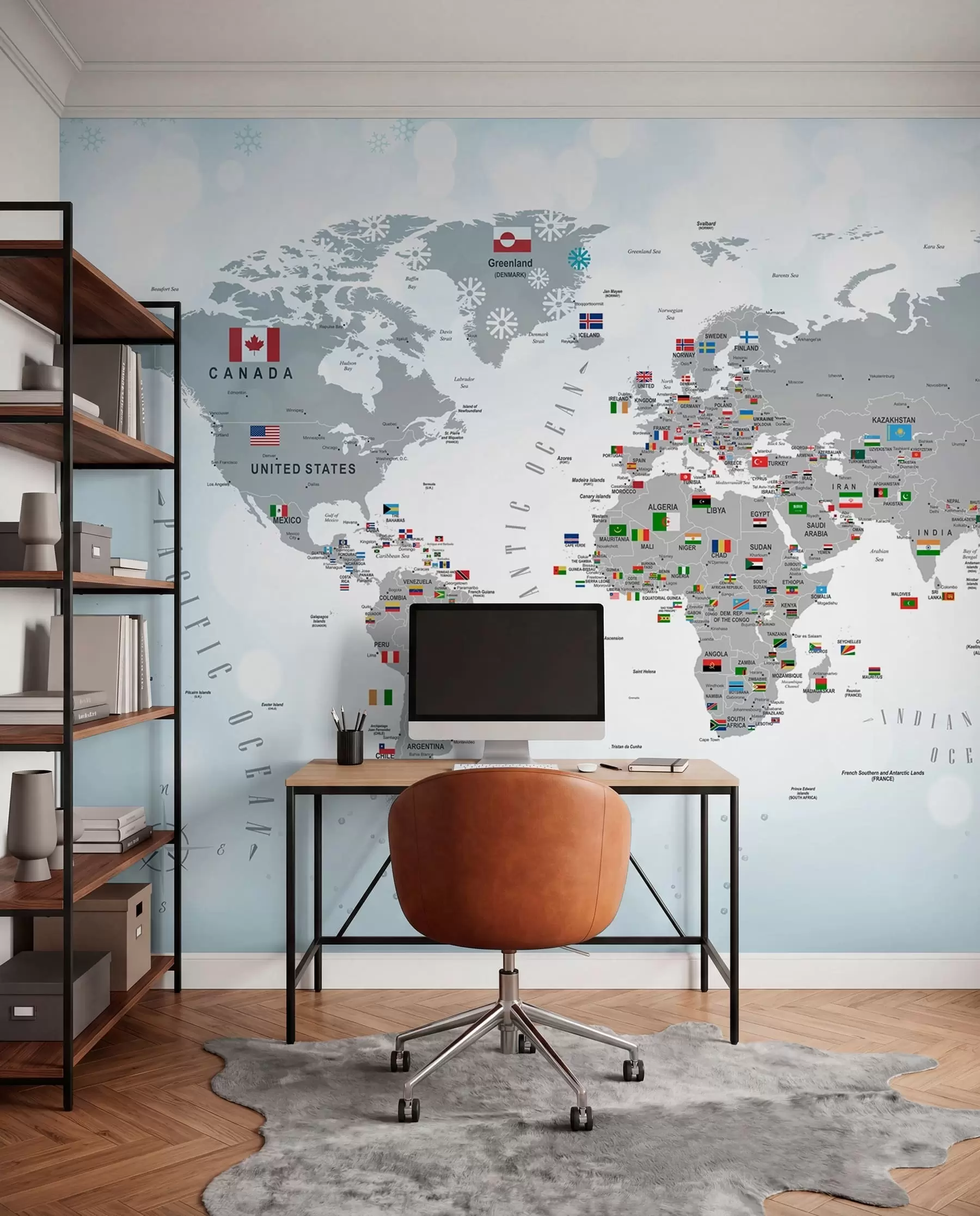 murales de pared Atlas de banderas del mundo u72599