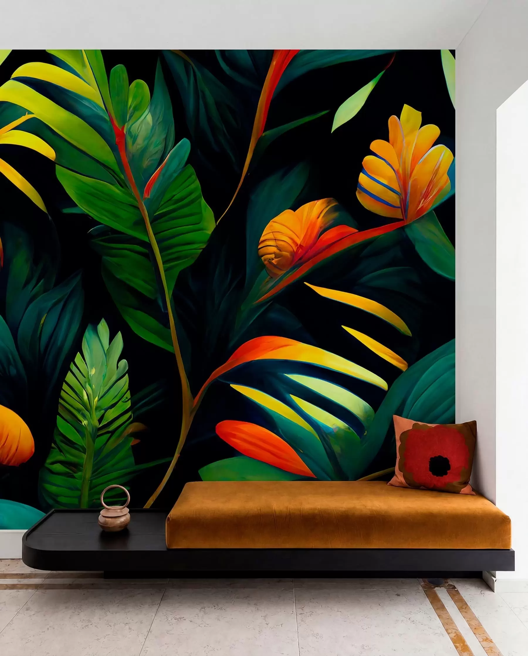 murales de pared Flores de fuego tropical u72390