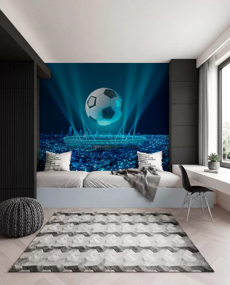 murales de pared Estadio bajo luces azules u72793