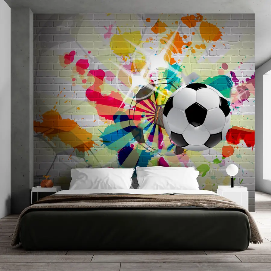 murales de pared El fútbol es un deporte colorido u72798