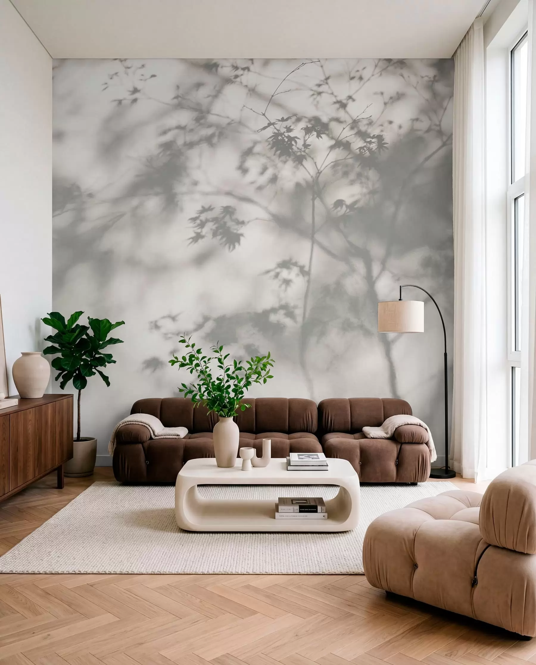 murales de pared Sombras de ramas al sol u79829