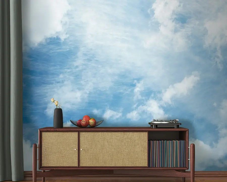 murales de pared nubes, cielo azul u21064