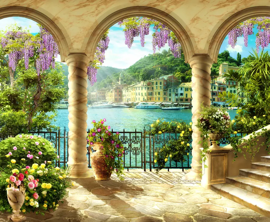 murales de pared Flor, agua y planta u79431