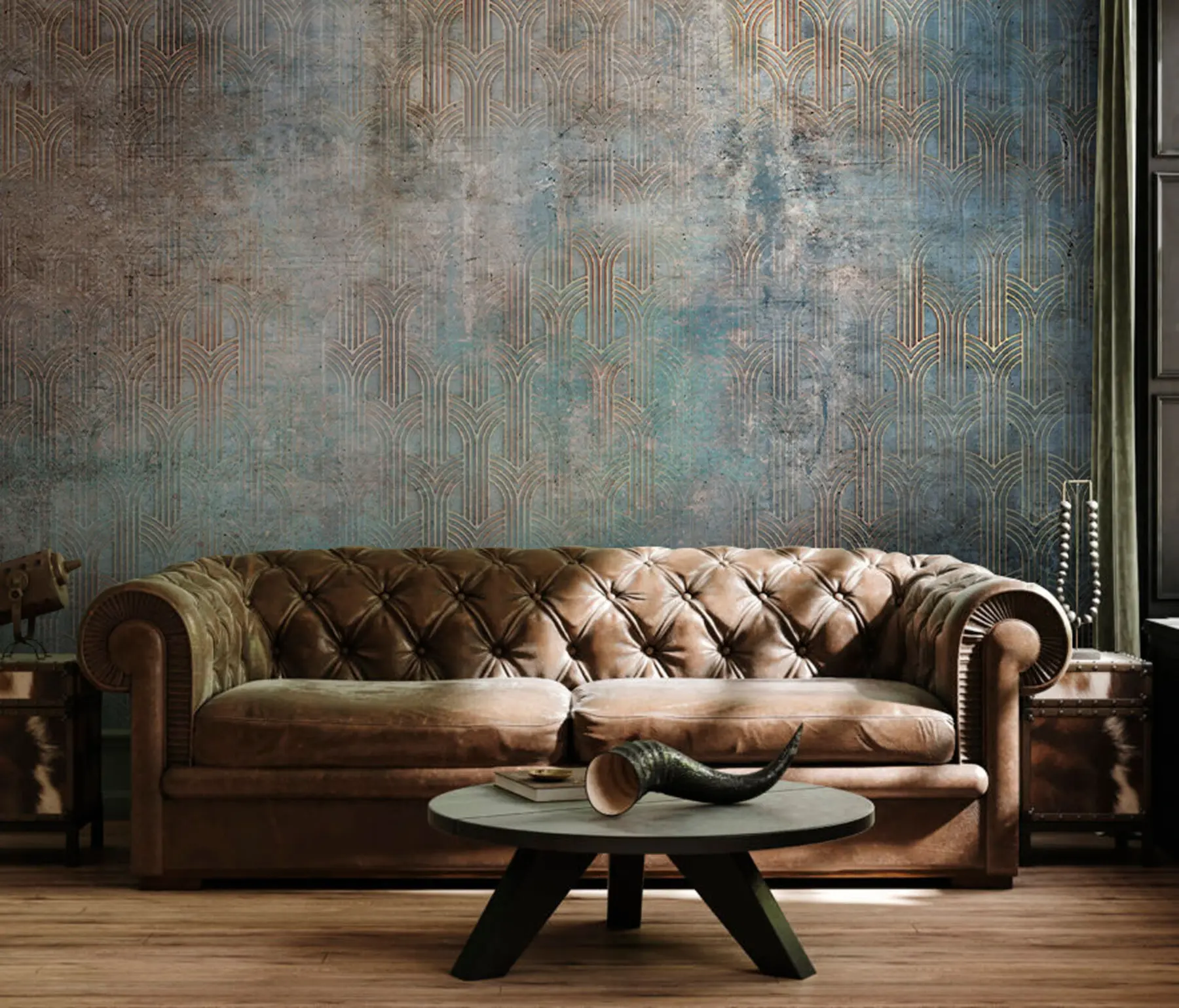 murales de pared patrón arqueado en la pared del grunge u73973