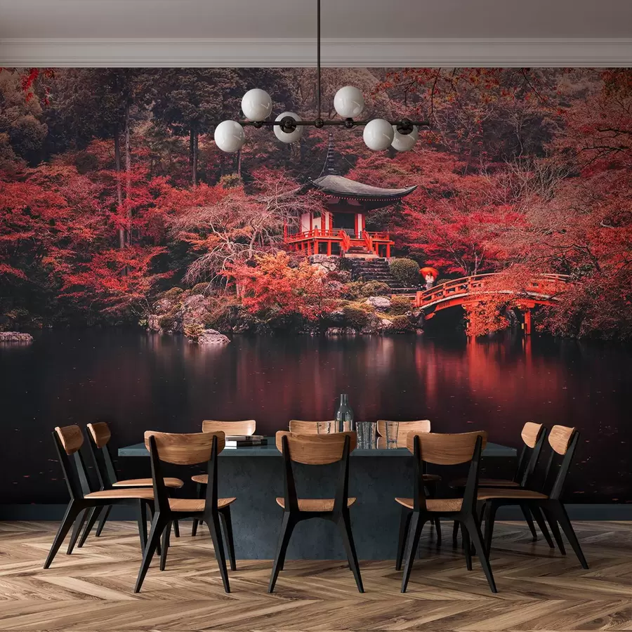 murales de pared jardín japonés en otoño u68184