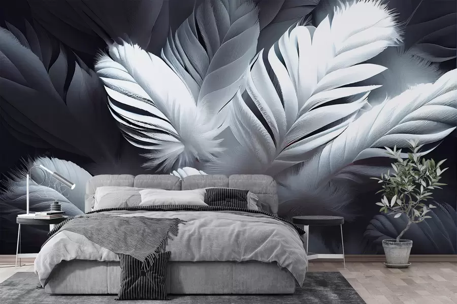 murales de pared plumas brillantes u73689