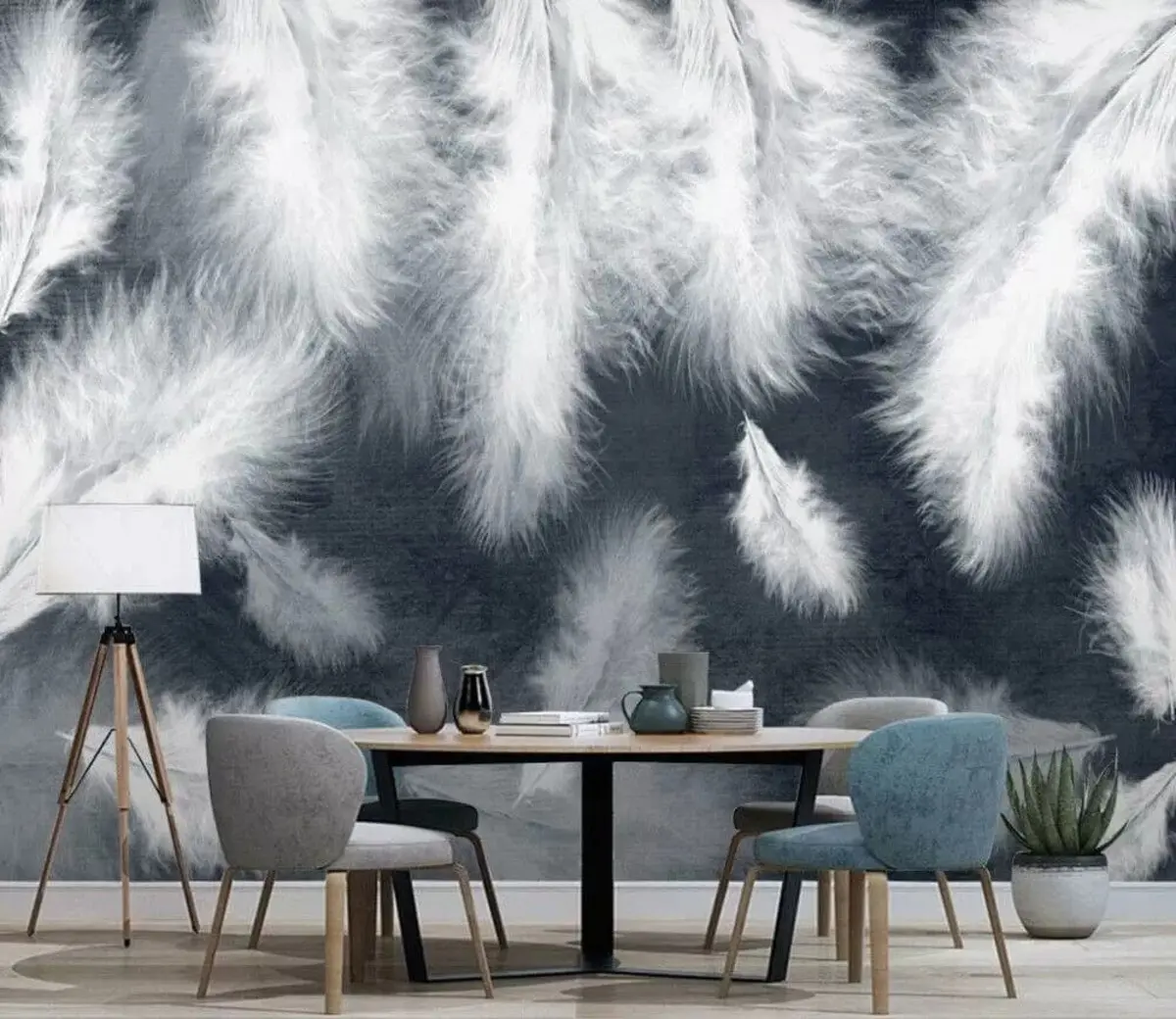 murales de pared plumón y plumas u30616