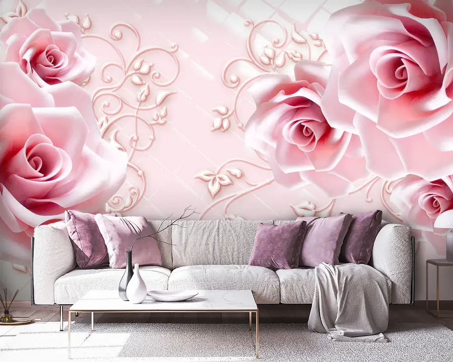 murales de pared Flor, blanca y pétalo u47279