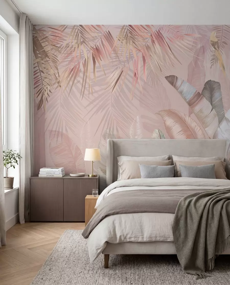 murales de pared Trópicos dorados en rosa u50468v4