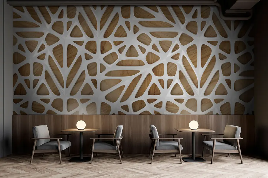 murales de pared Motivo blanco sobre fondo beige u93676