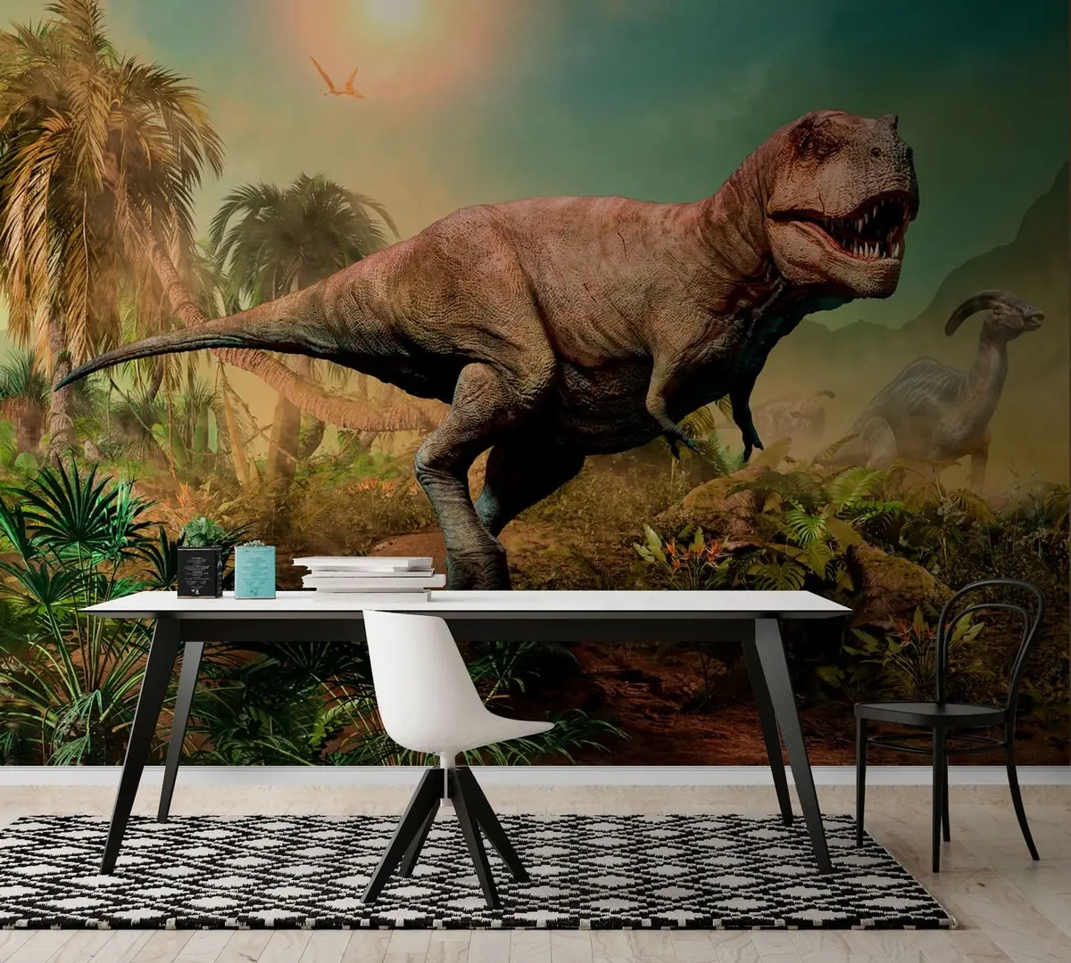 murales de pared Tiranosaurio Rex 3D u74350