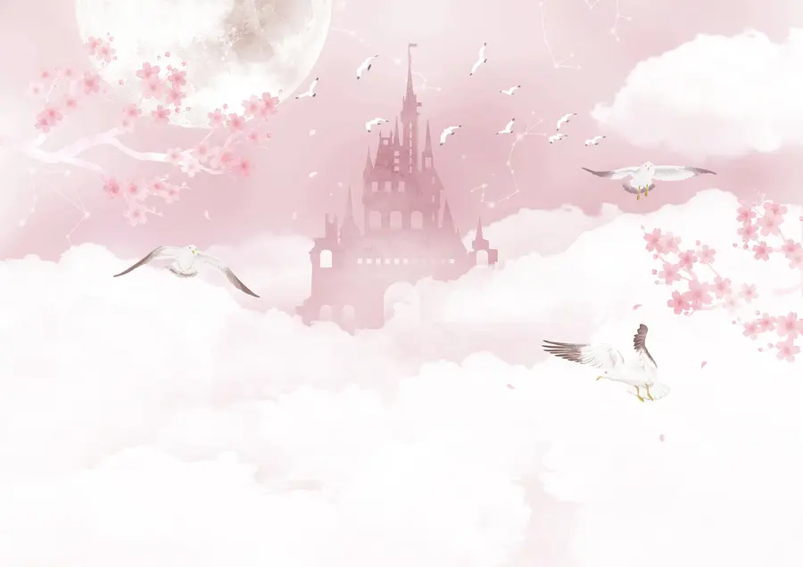 murales de pared Nube, rosa y arte u41232