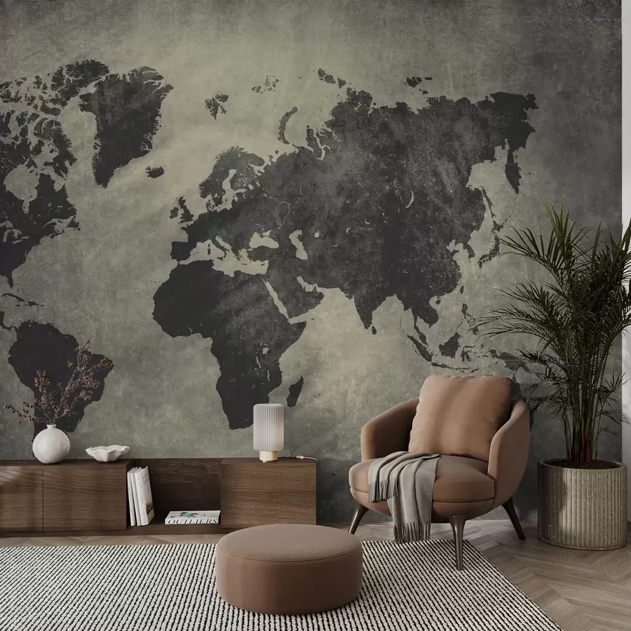 murales de pared Marrón, mundo y mapa u68156