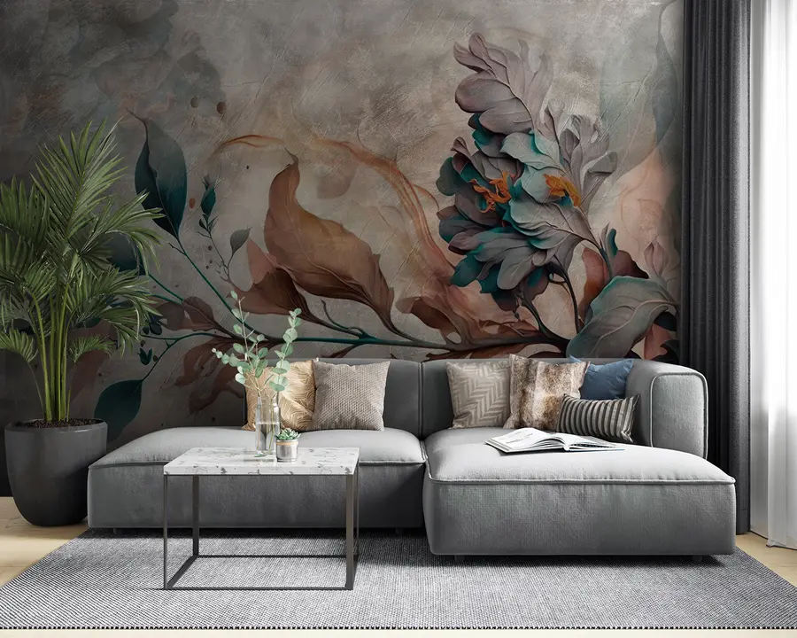 murales de pared Hermosa rama de colores u93917