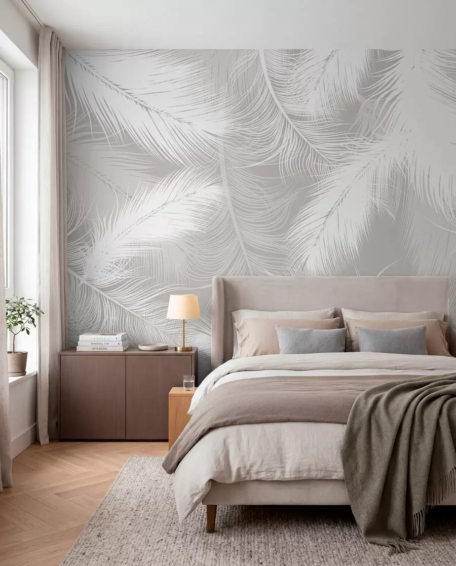 murales de pared Plumas blancas suaves u74474