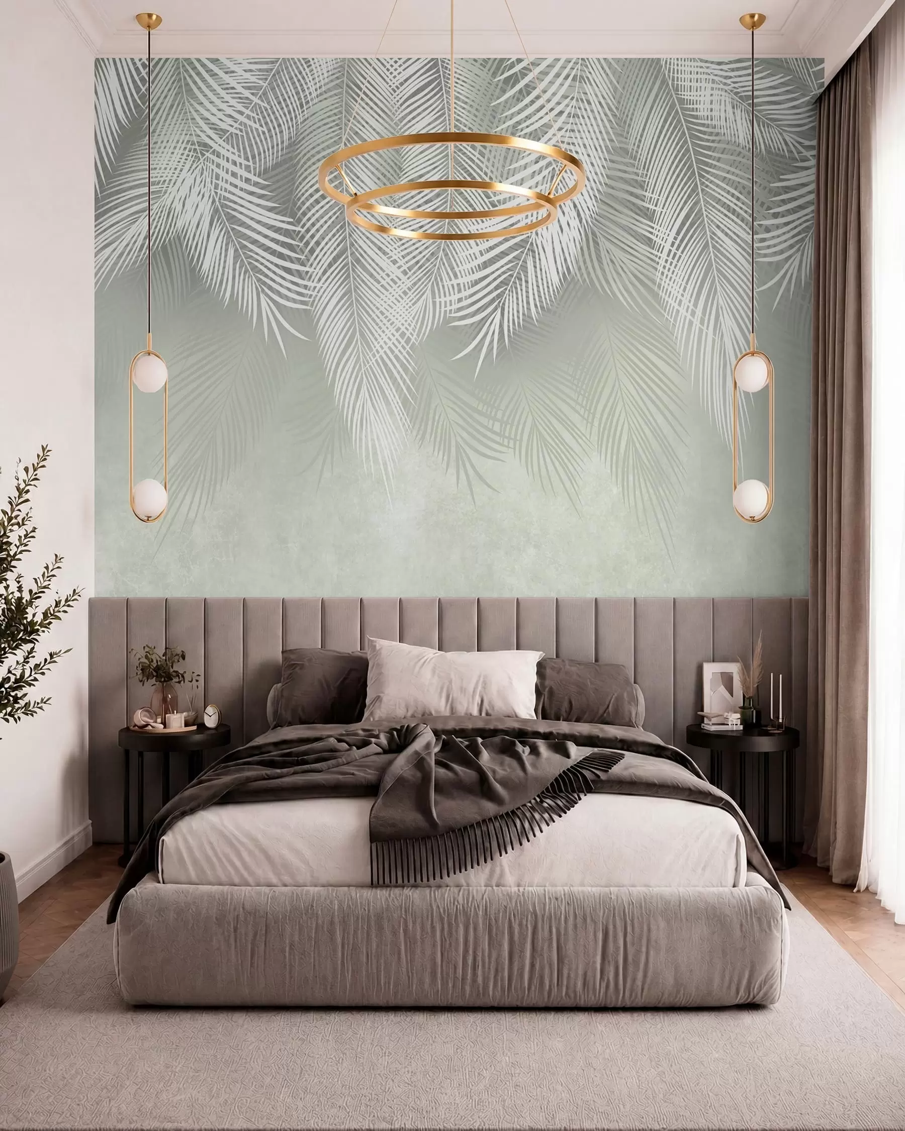 murales de pared Velo de palmas claras u74489